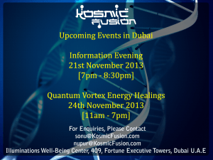 Kosmic Fusion Information & Healing Evenings in Dubai